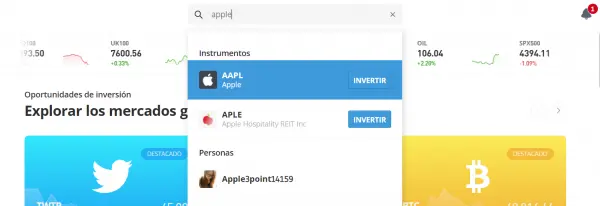 Buscar accion para comprar accion desde eToro en Mexico