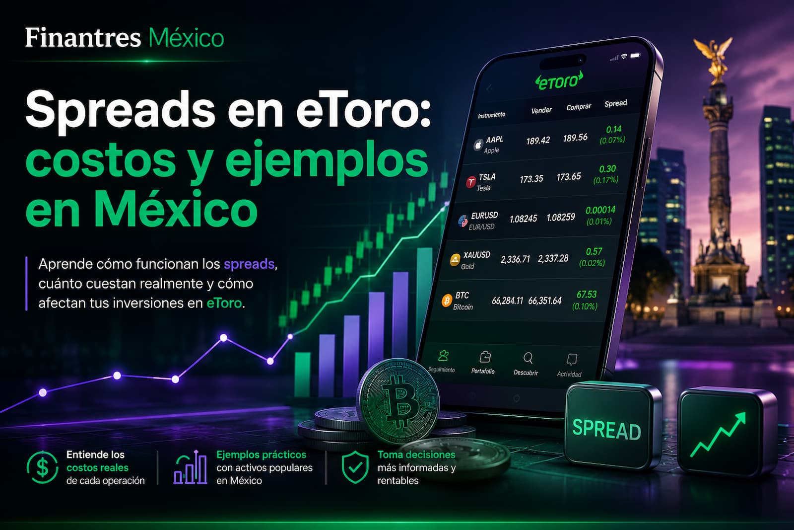 Spreads en eToro costos y ejemplos en México