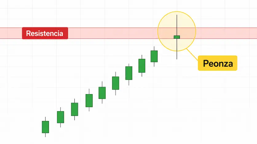 Peonza en resistencia tras una tendencia alcista