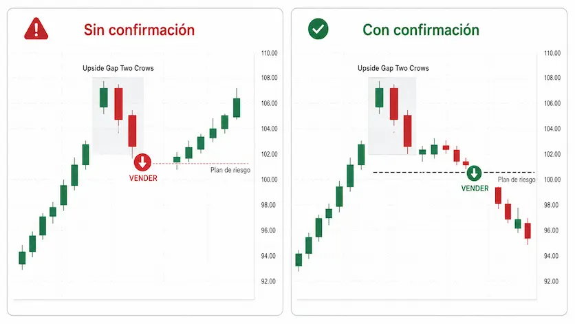 dos cuervos gap alcista error comun