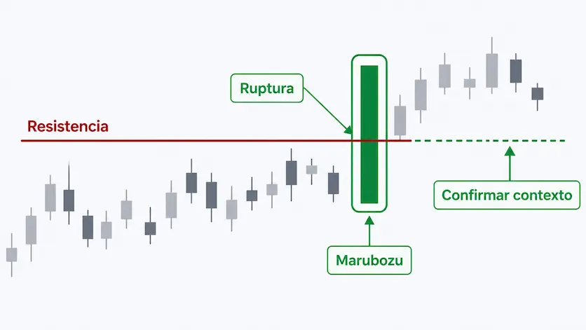 marubozu contexto ruptura