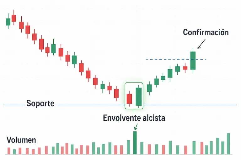patron envolvente alcista confirmacion
