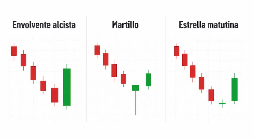 patrones alcistas comparativa velas