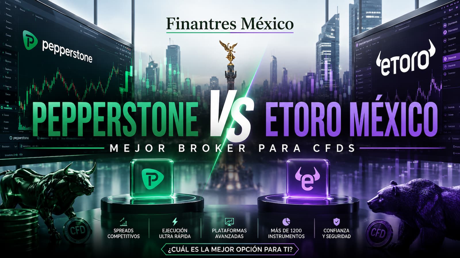 Pepperstone vs eToro México mejor broker para CFDs