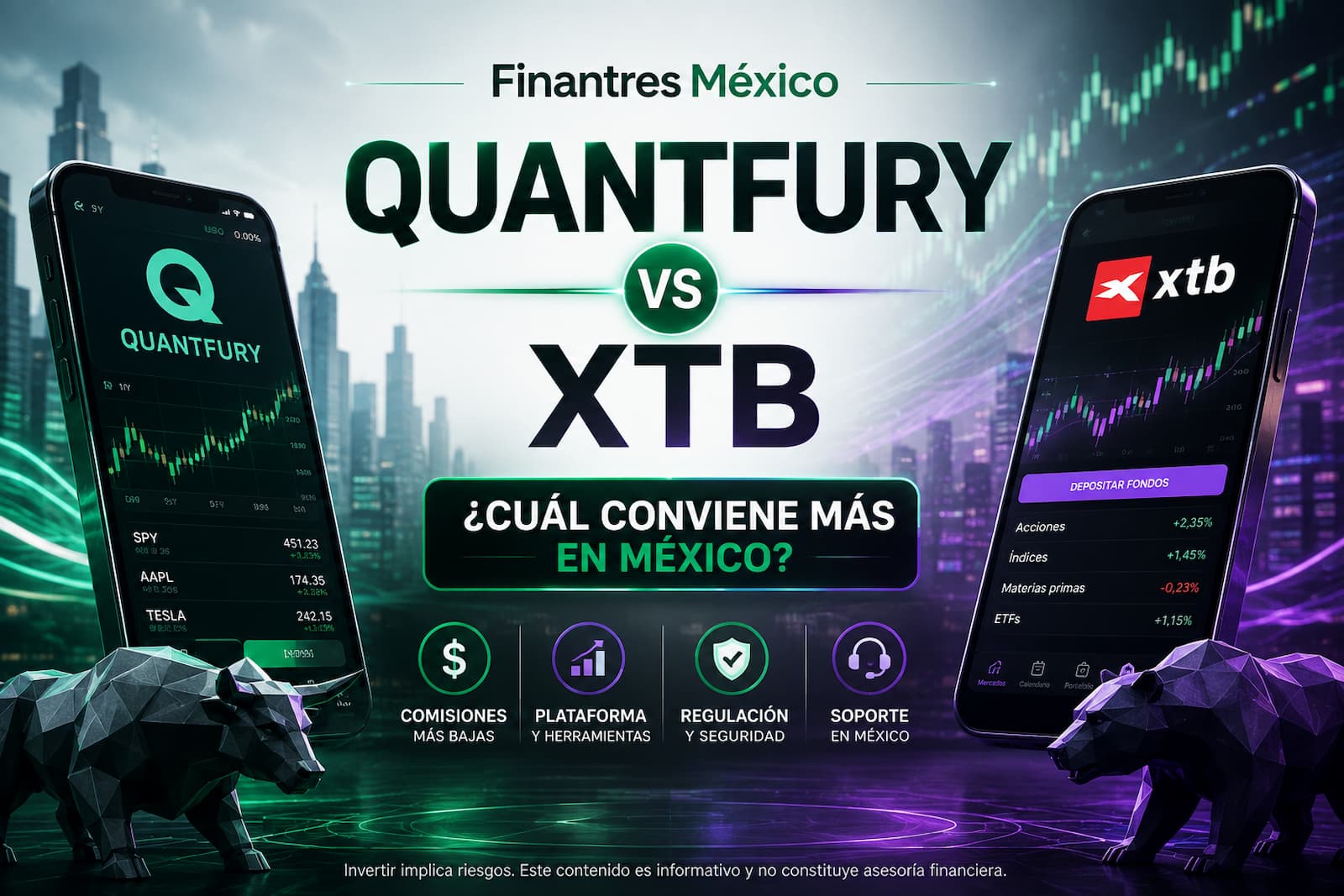 Quantfury vs XTB cuál conviene más en México