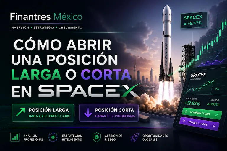 Cómo abrir una posición larga o corta en SpaceX
