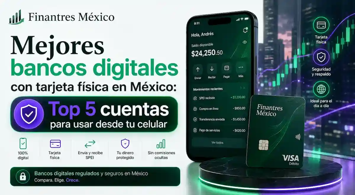 Mejores bancos digitales con tarjeta física en México Top cuentas para usar desde tu celular ()