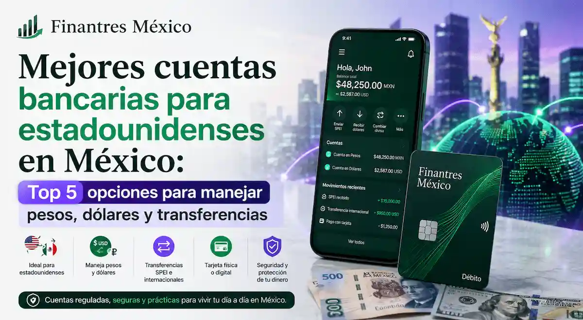 Mejores cuentas bancarias para estadounidenses en México Top opciones para manejar pesos, dólares y transferencias