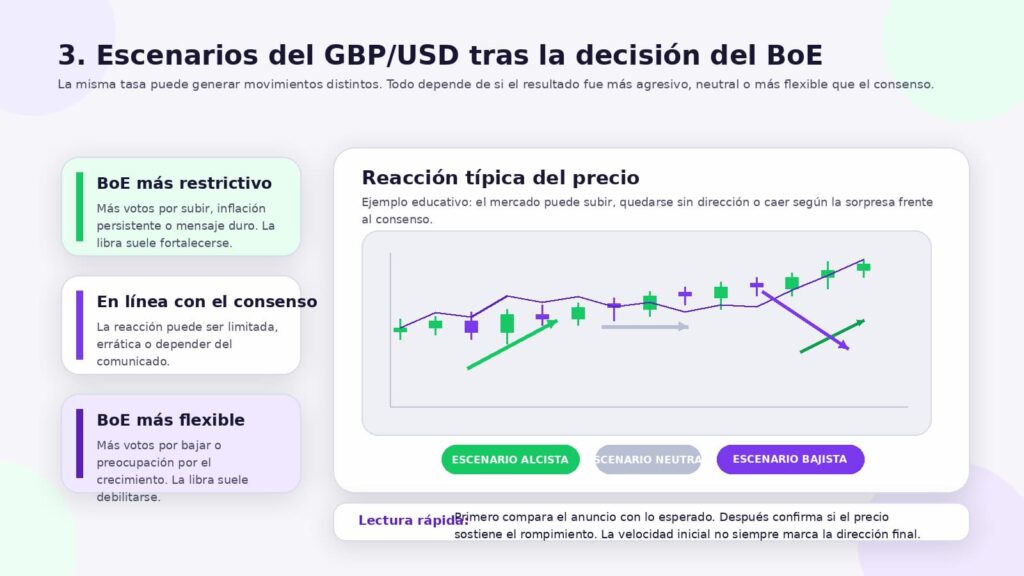 escenarios gbpusd boe
