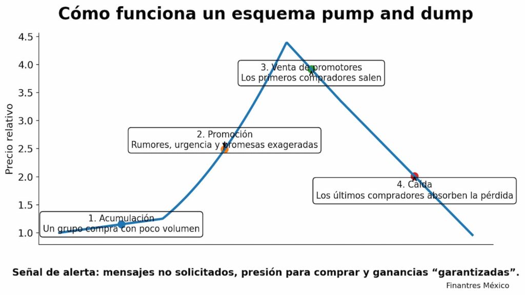 Cómo funciona un esquema pump and dump