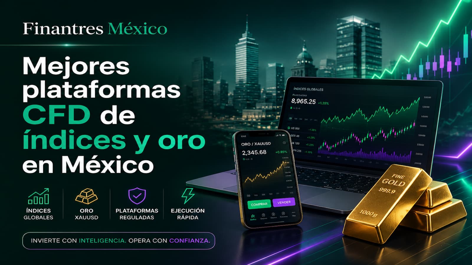 Mejores plataformas CFD de índices y oro en México