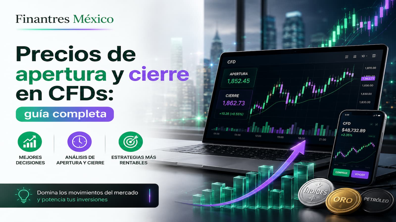 Precios de apertura y cierre en CFDs guía completa