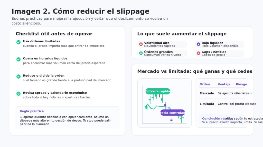 como reducir el slippage