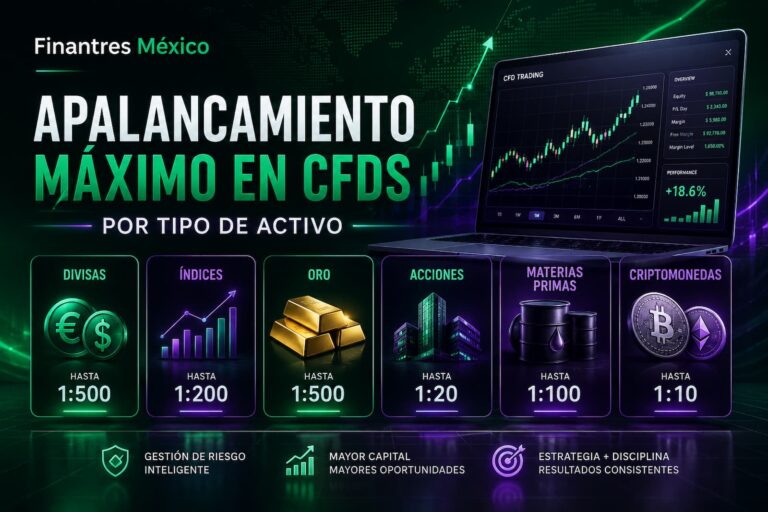 Apalancamiento máximo en CFDs por tipo de activo