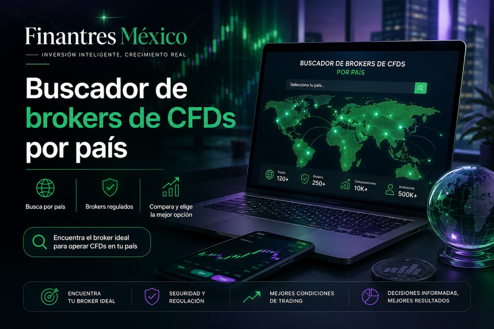 Buscador de brokers de CFDs por país Finantres