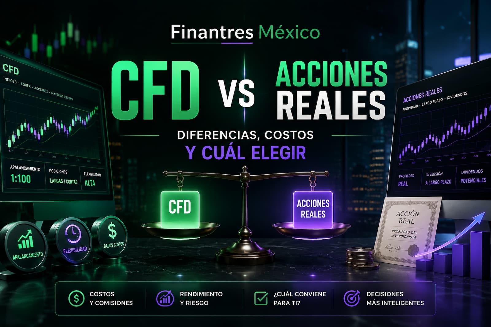 CFD vs acciones reales diferencias, costos y cuál elegir