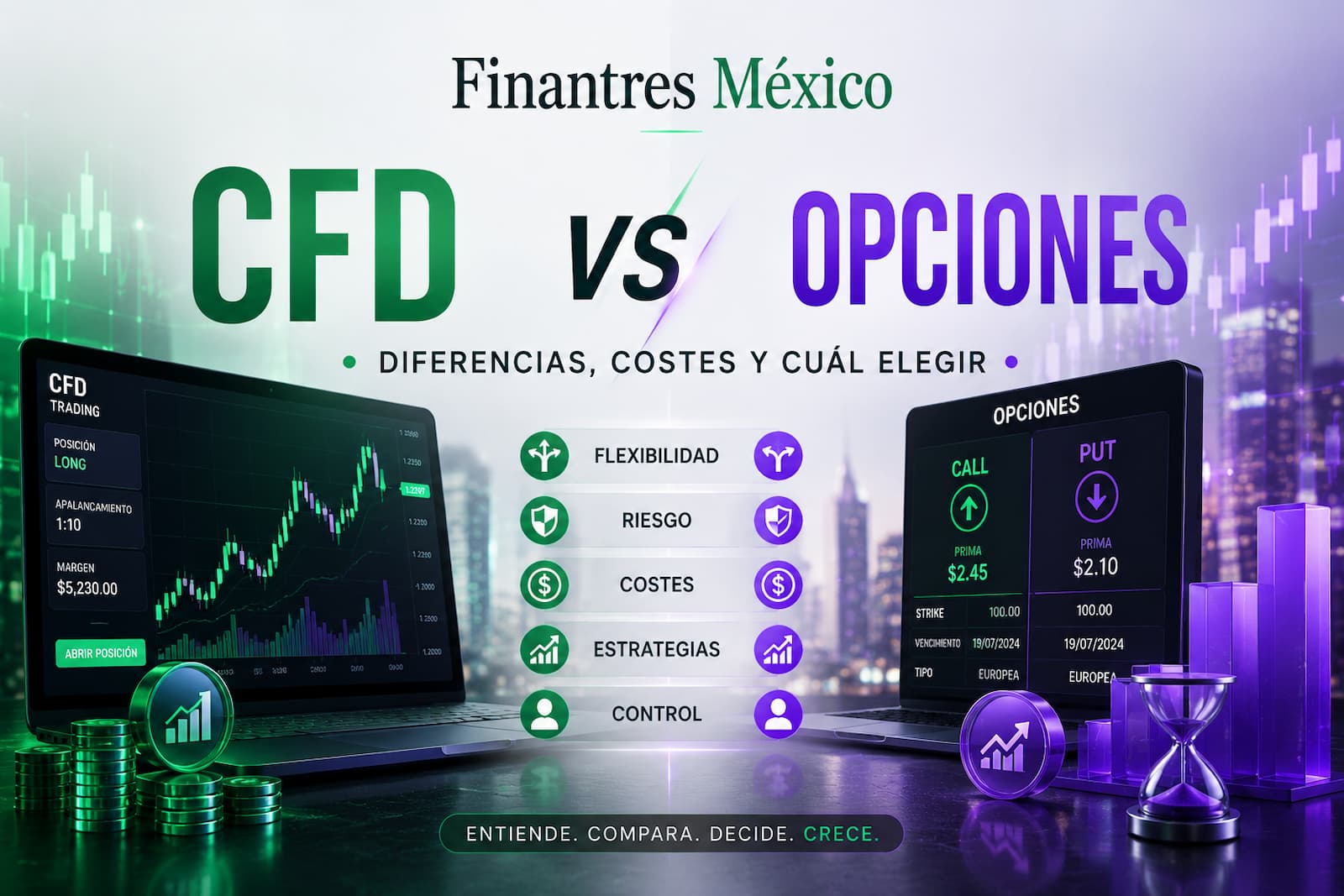CFD vs opciones diferencias, costes y cuál elegir