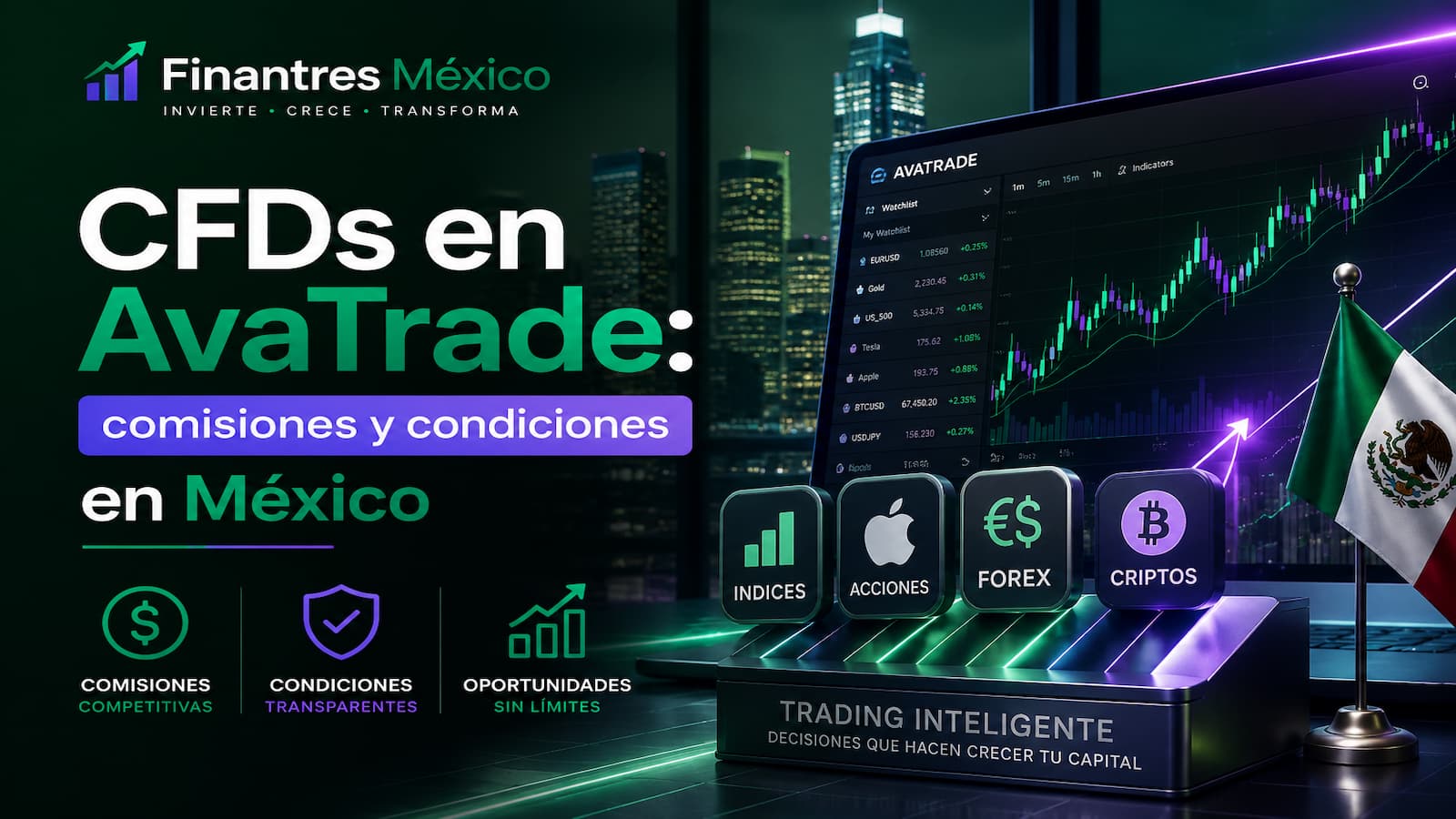CFDs en AvaTrade comisiones y condiciones en México