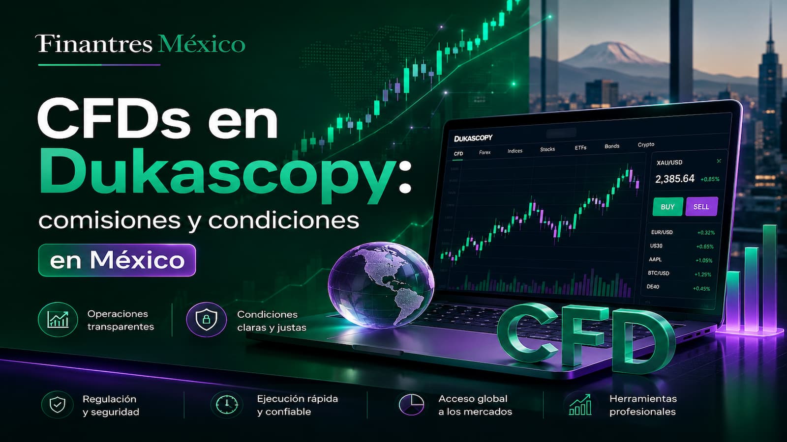 CFDs en Dukascopy comisiones y condiciones en México