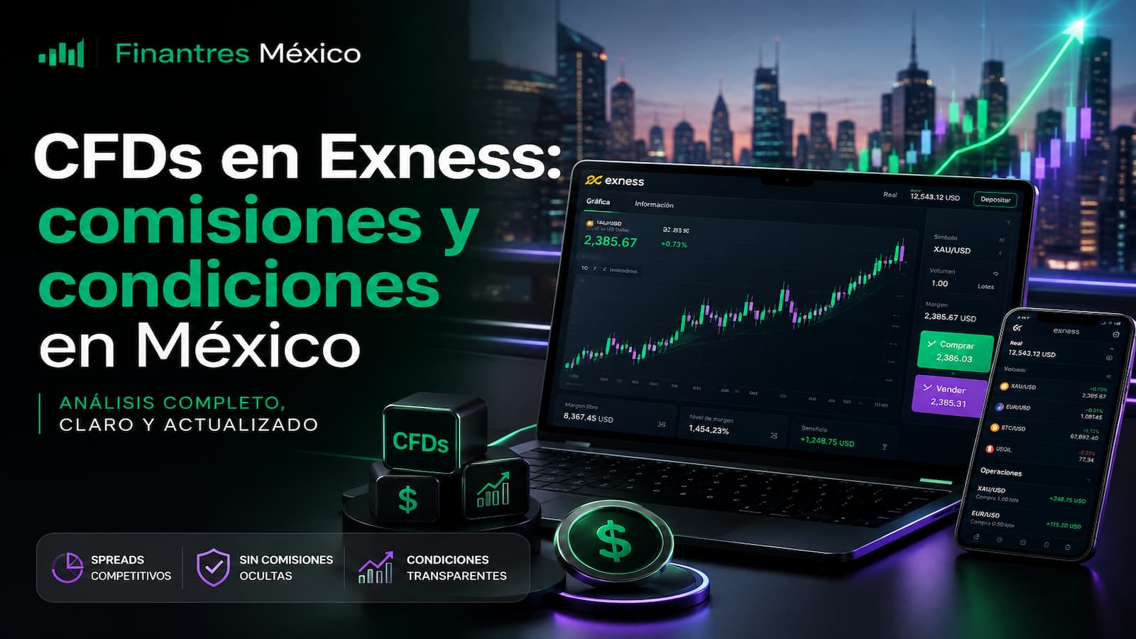 CFDs en Exness comisiones y condiciones en México