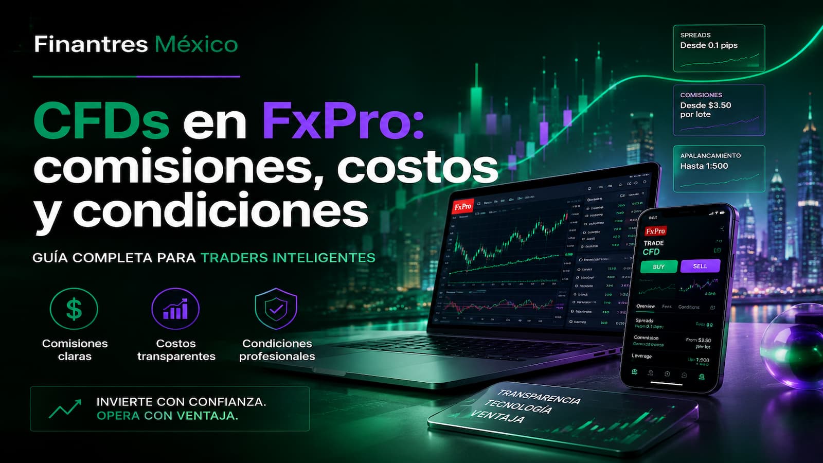 CFDs en FxPro comisiones, costos y condiciones