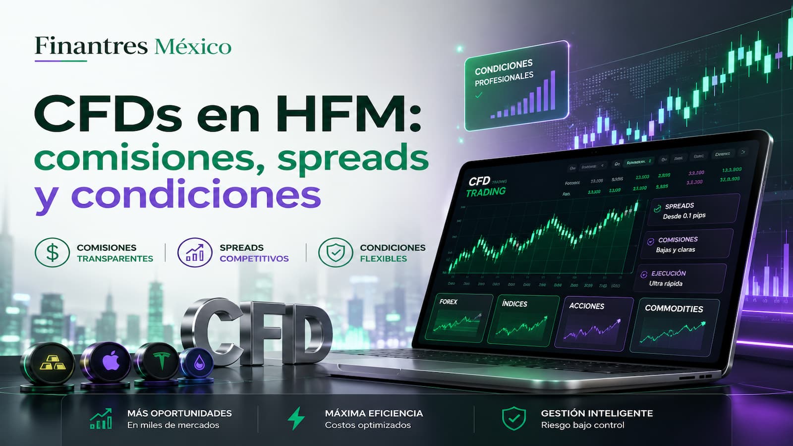 CFDs en HFM comisiones, spreads y condiciones