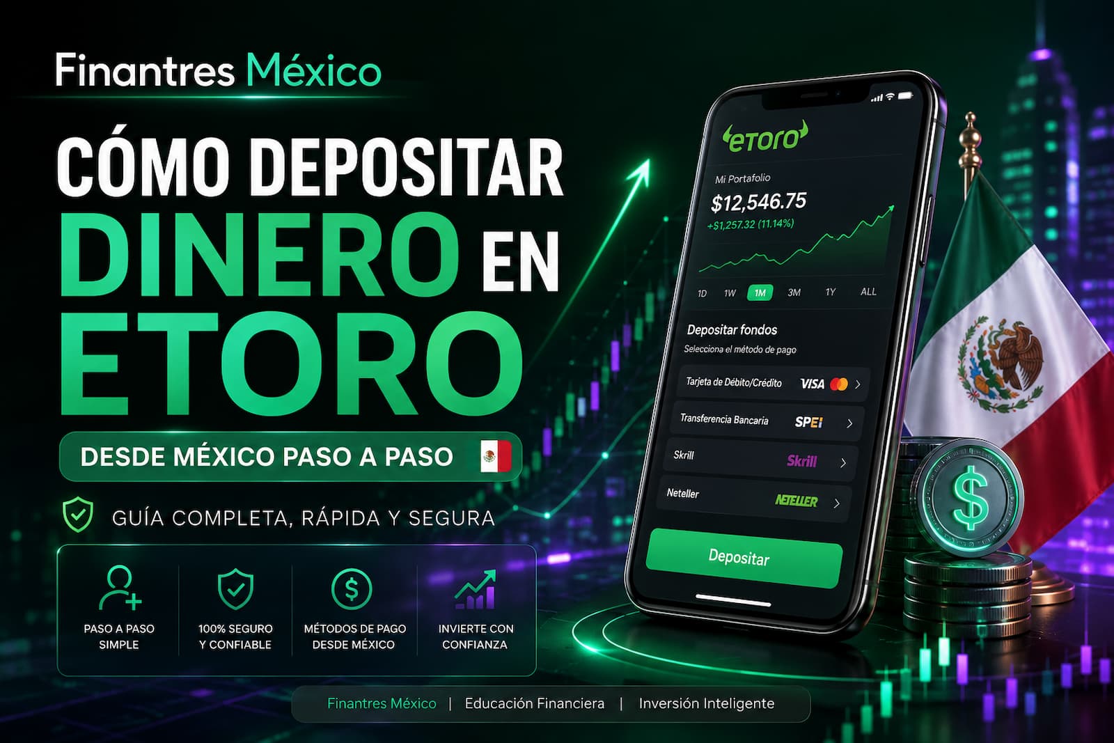 Cómo depositar dinero en eToro desde México paso a paso
