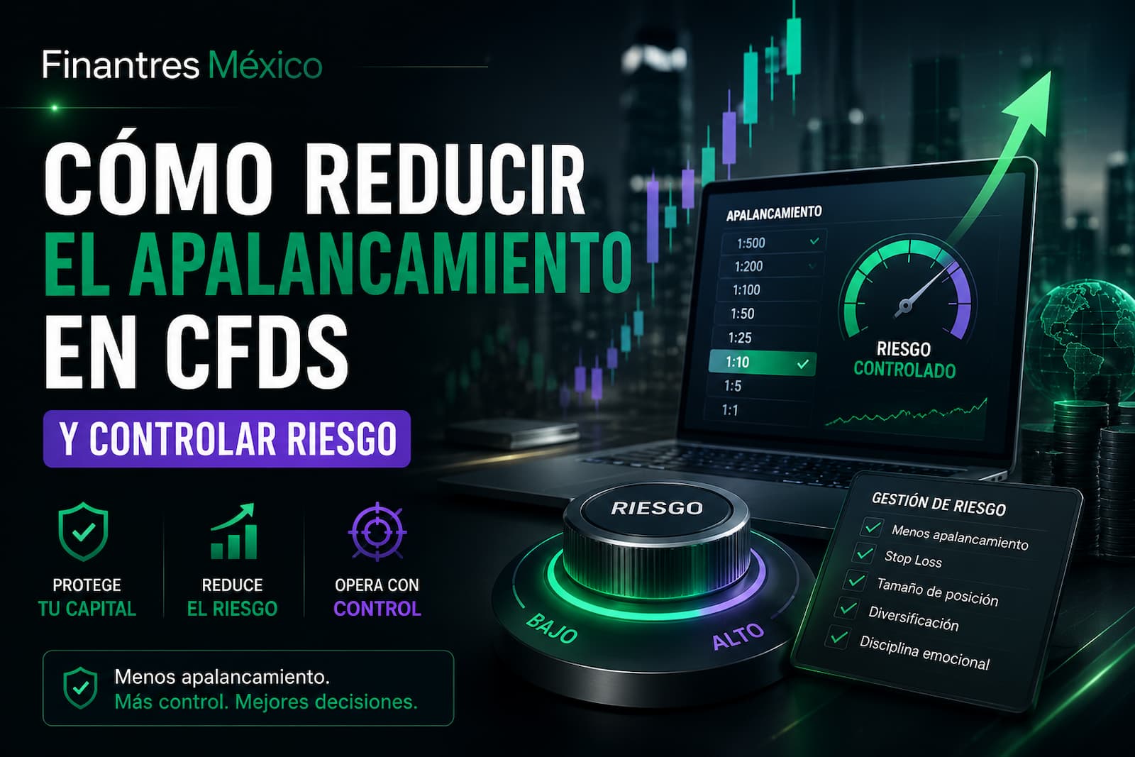 Cómo reducir el apalancamiento en CFDs y controlar riesgo