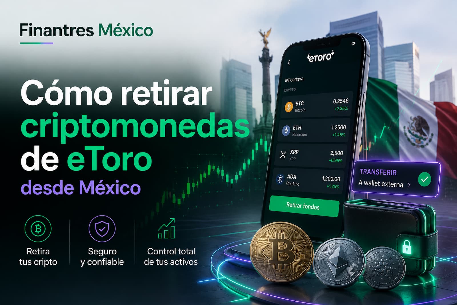 Cómo retirar criptomonedas de eToro desde México