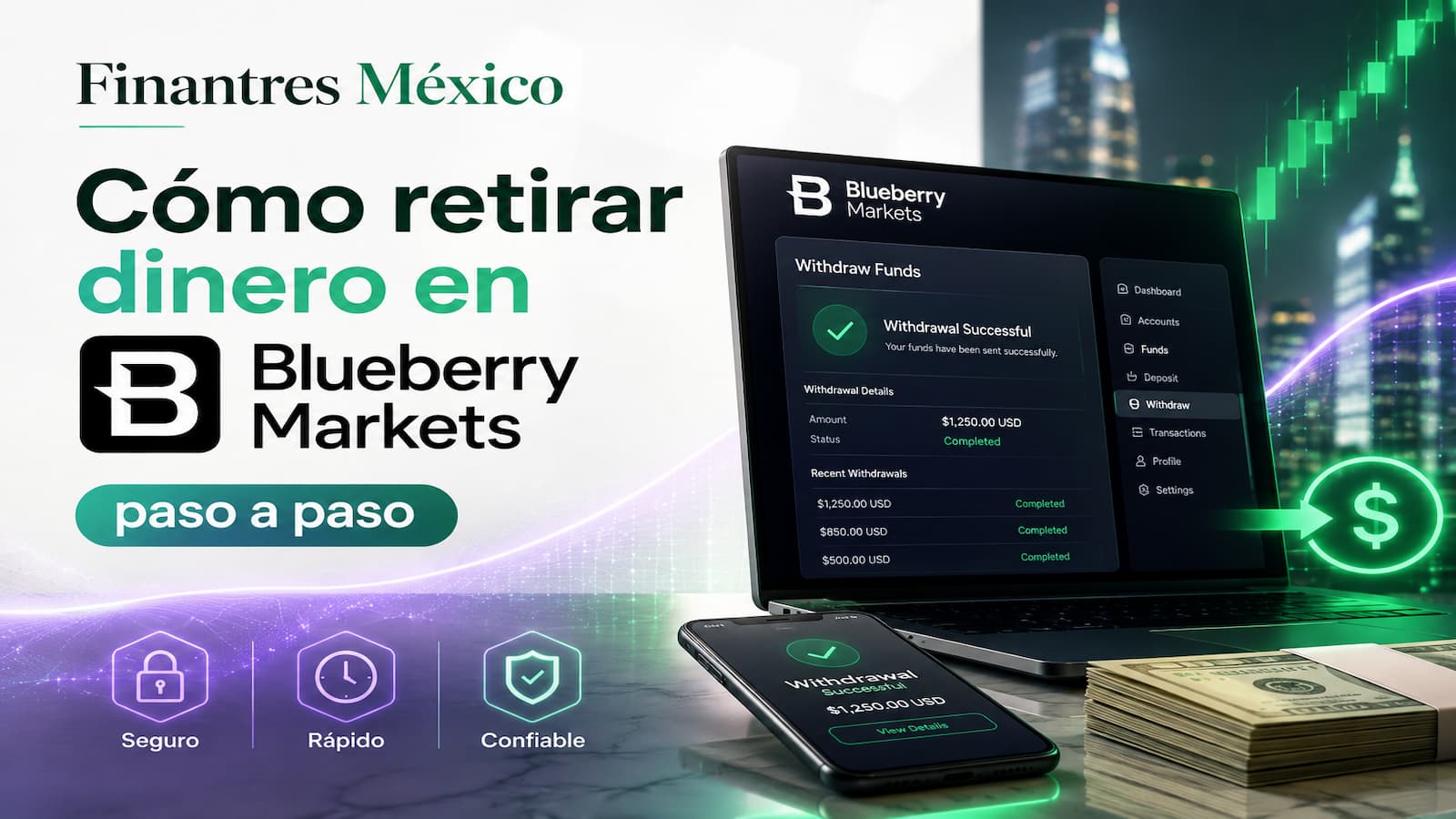 Cómo retirar dinero en Blueberry Markets