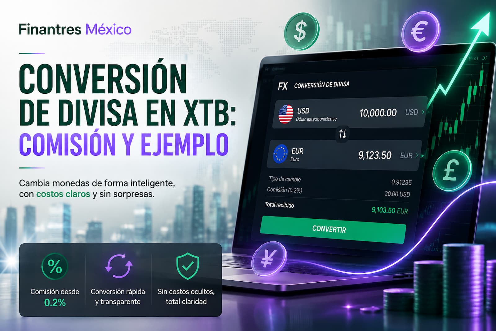 Conversión de divisa en XTB comisión y ejemplo