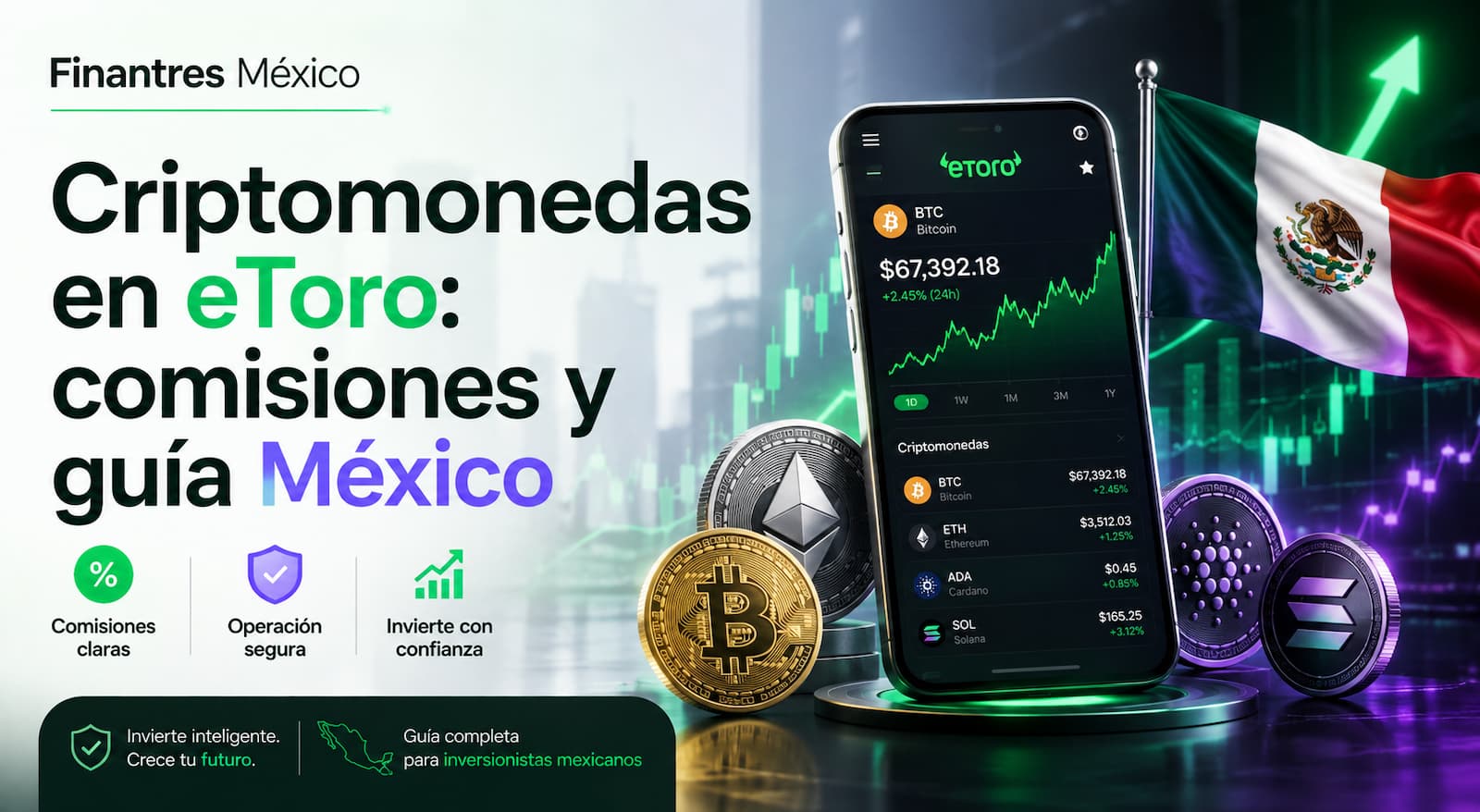 Criptomonedas en eToro comisiones y guía México