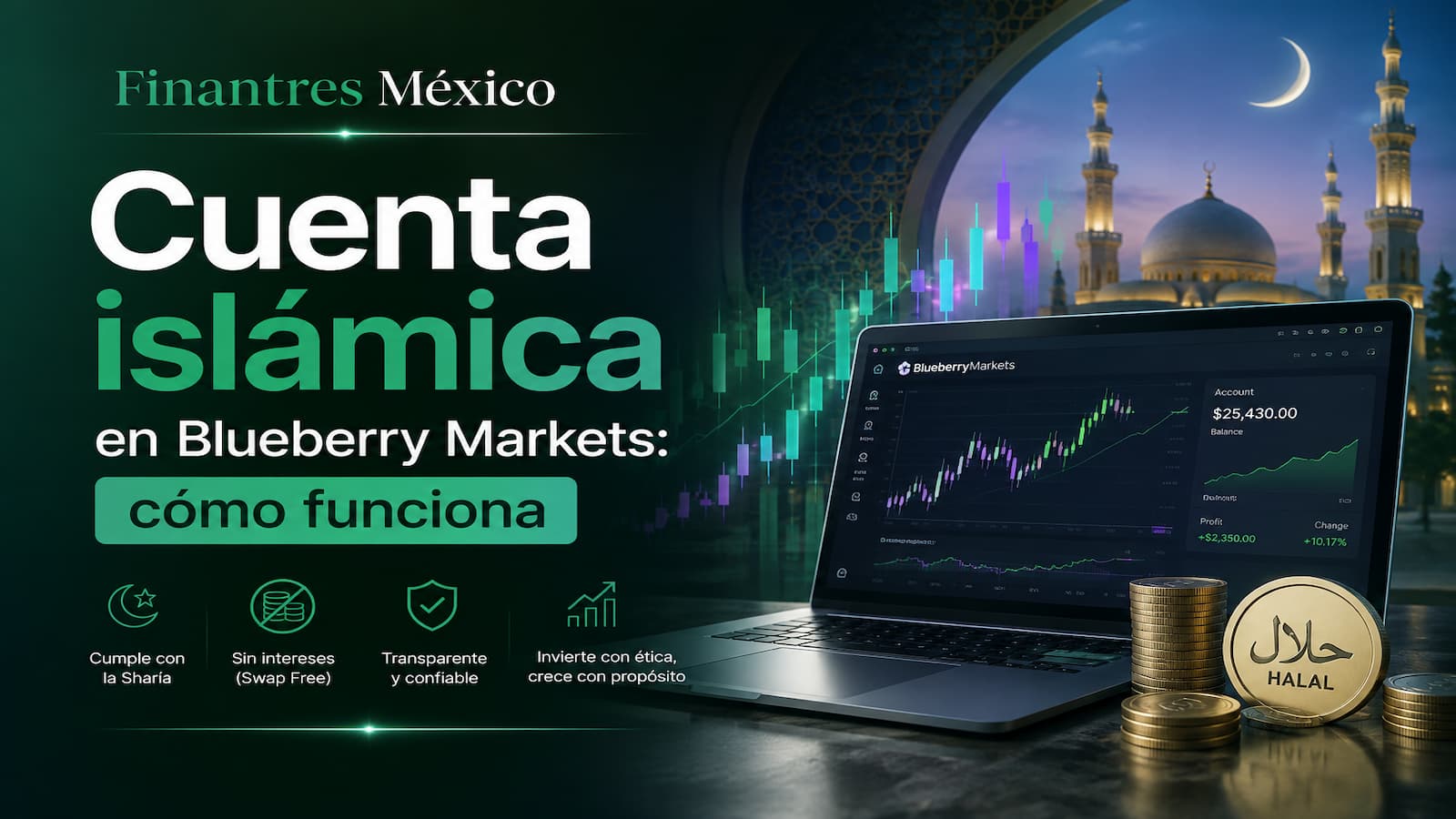 Cuenta islámica en Blueberry Markets cómo funciona