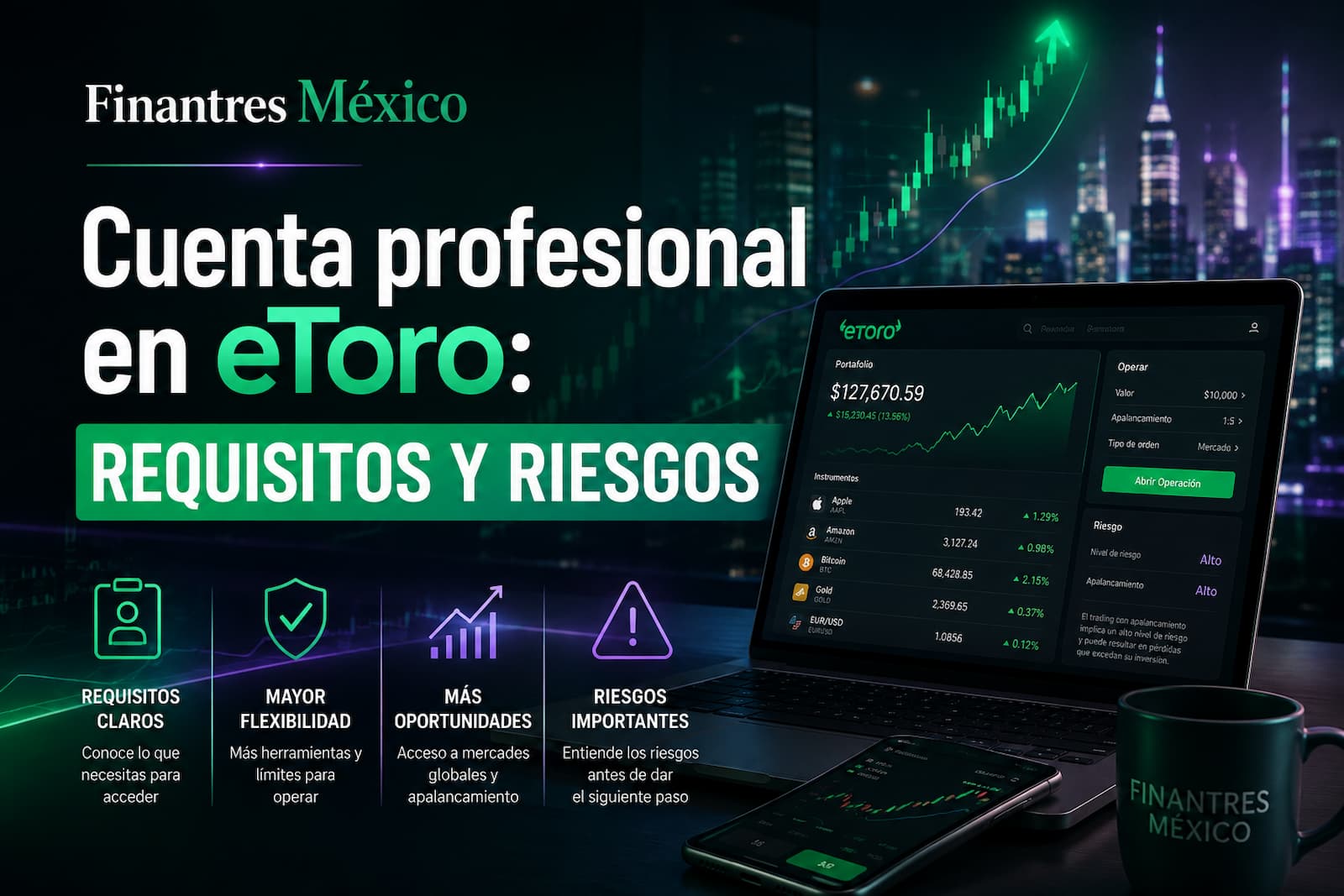 Cuenta profesional en eToro requisitos y riesgos