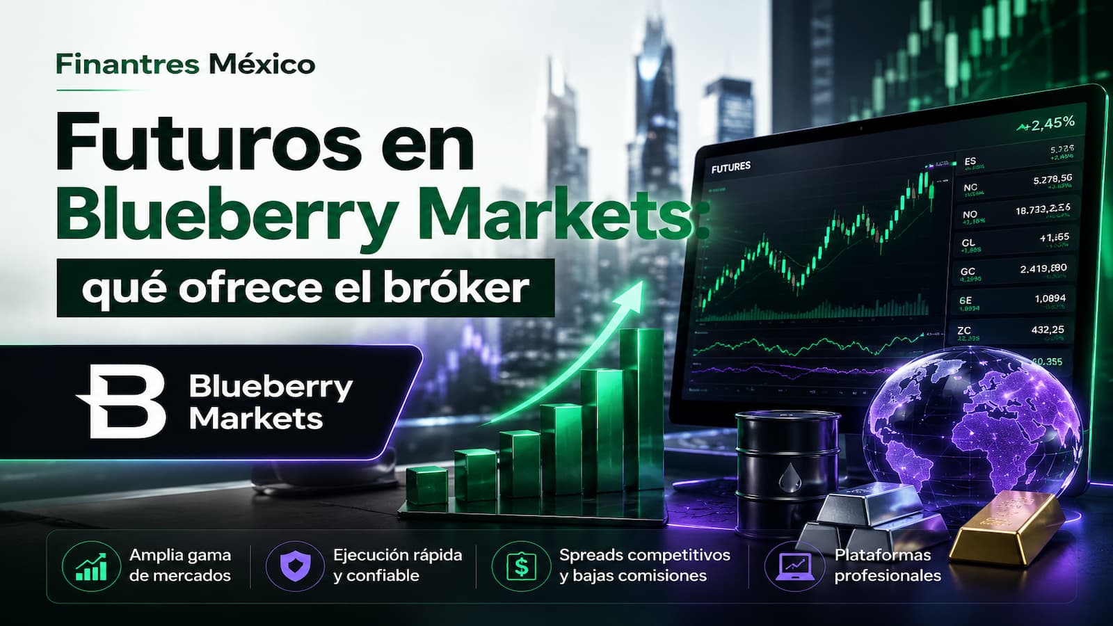 Futuros en Blueberry Markets qué ofrece