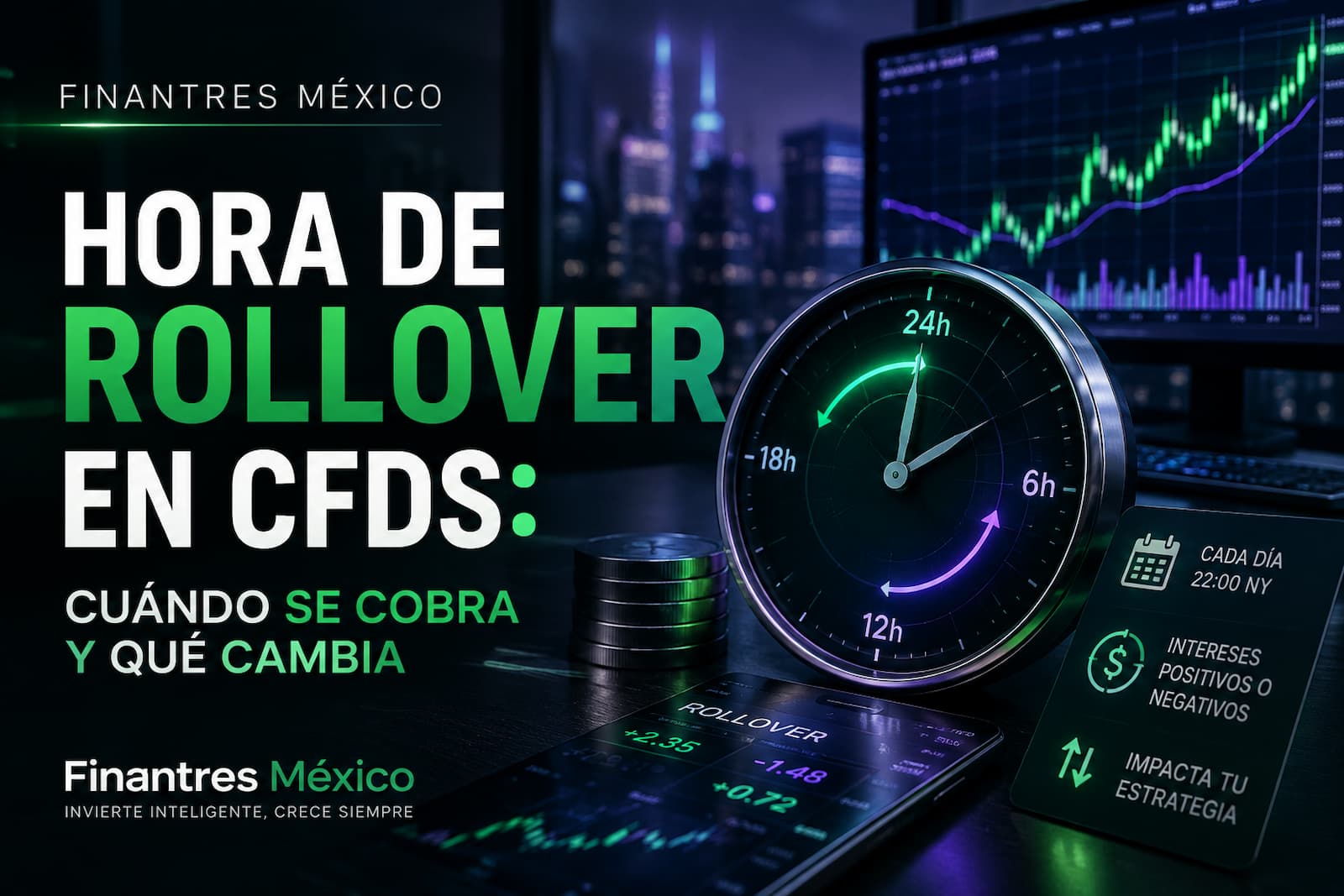 Hora de rollover en CFDs cuándo se cobra y qué cambia