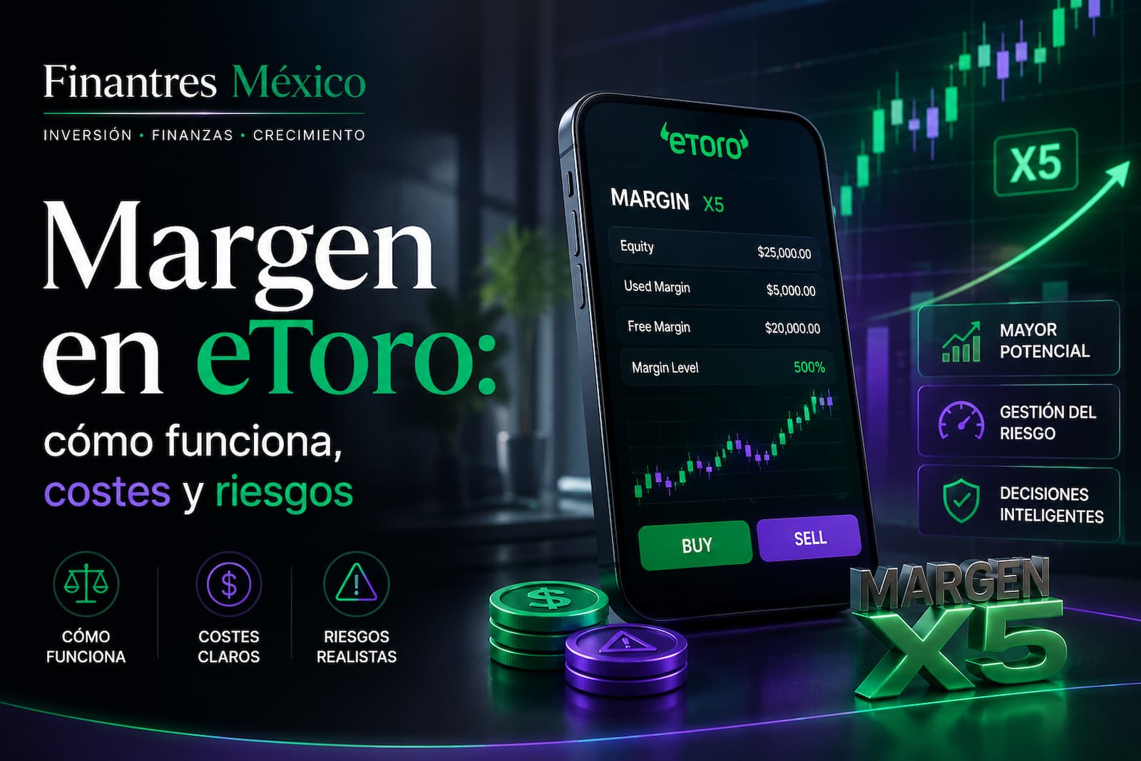 Margen en eToro cómo funciona, costes y riesgos
