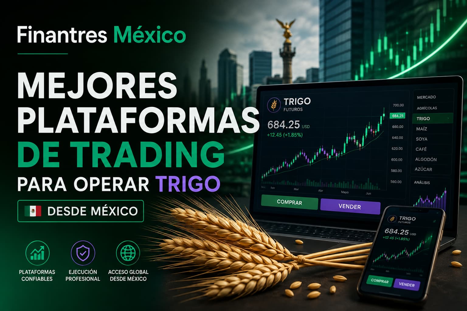 Mejores plataformas de trading para operar trigo desde México