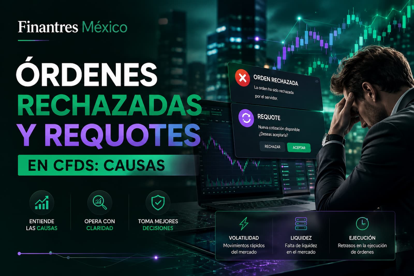 Órdenes rechazadas y requotes en CFDs causas