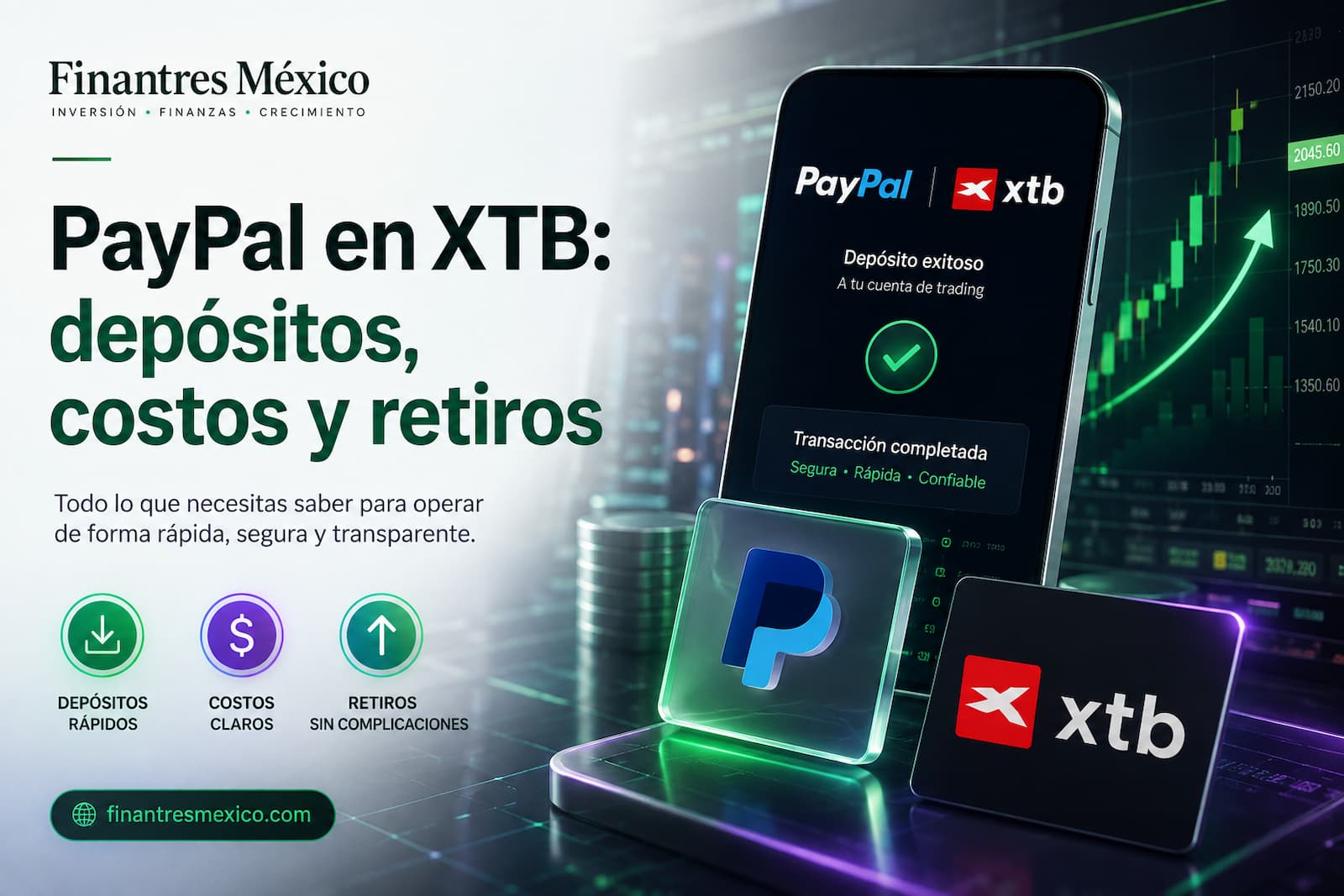 PayPal en XTB depósitos, costos y retiros