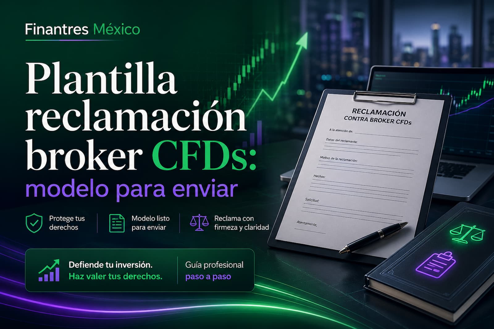 Plantilla reclamación broker CFDs, modelo para enviar