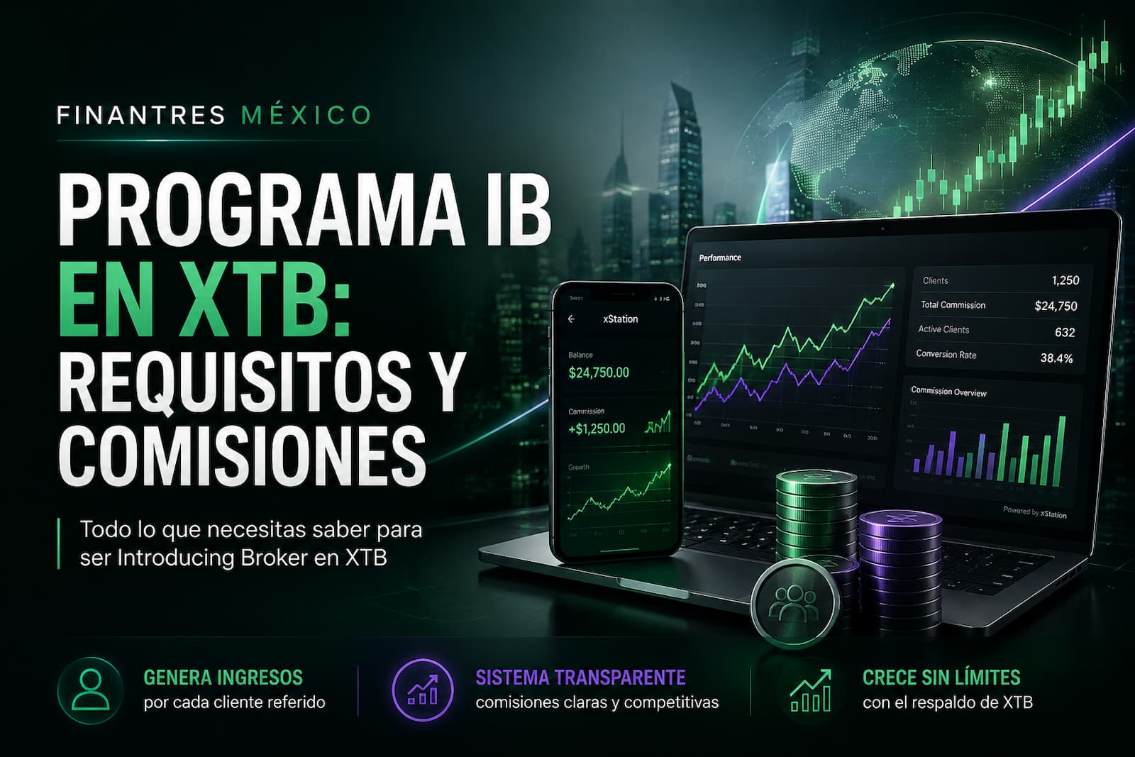 Programa IB en XTB requisitos y comisiones