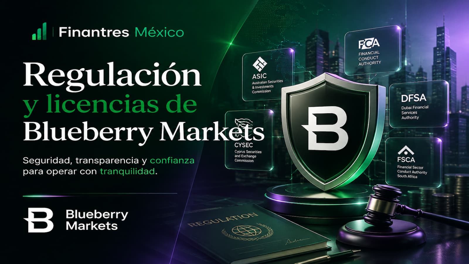 Regulación y licencias en Blueberry Markets
