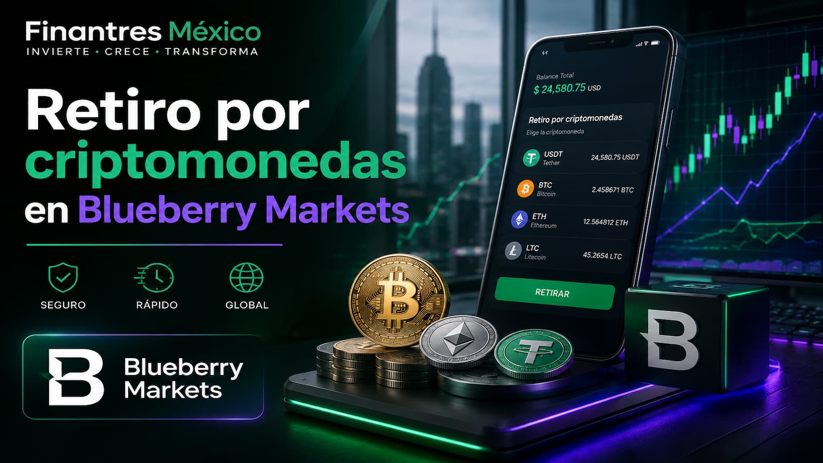 Retiro por criptomonedas Blueberry Markets