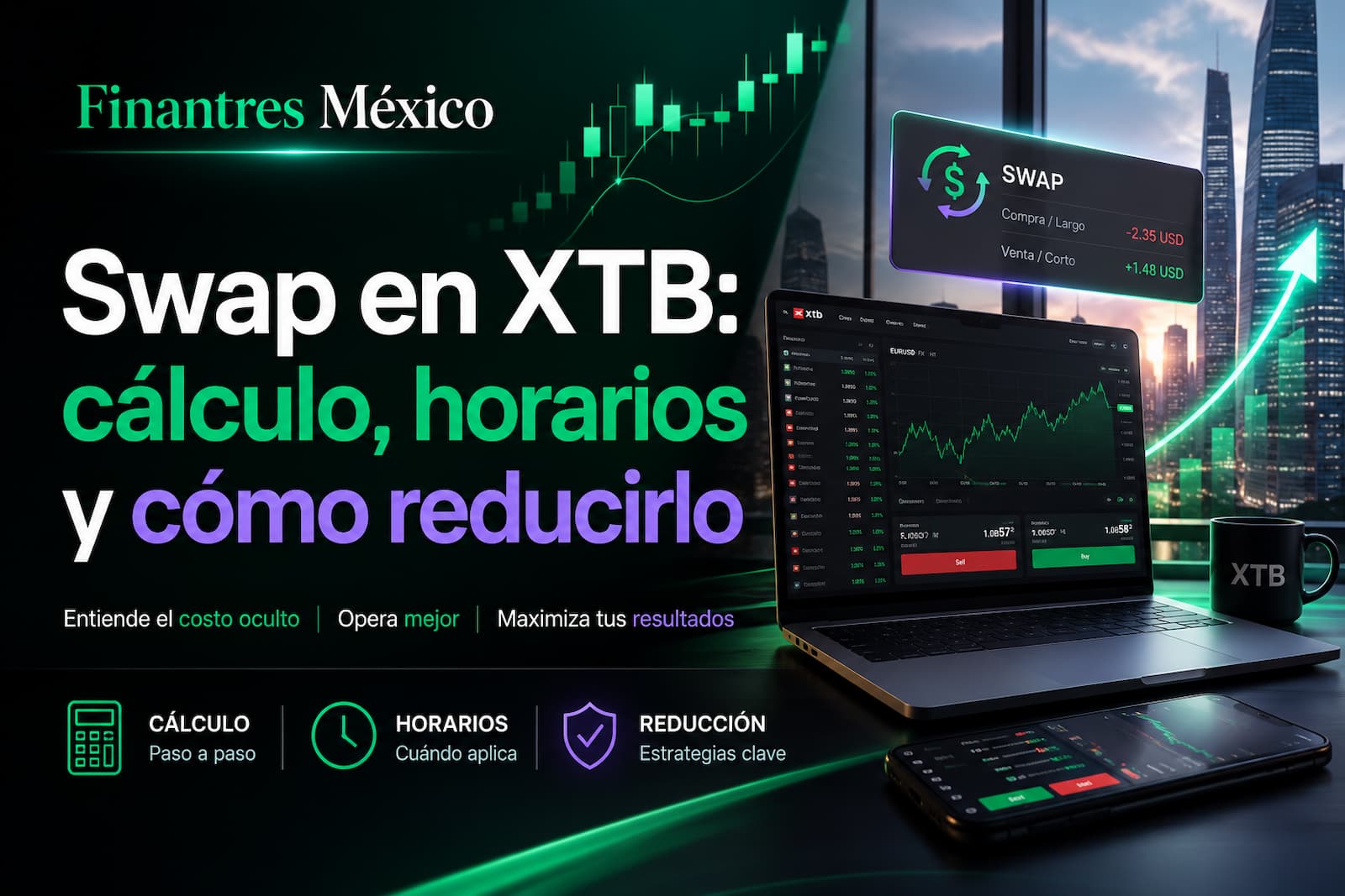 Swap en XTB cálculo, horarios y cómo reducirlo