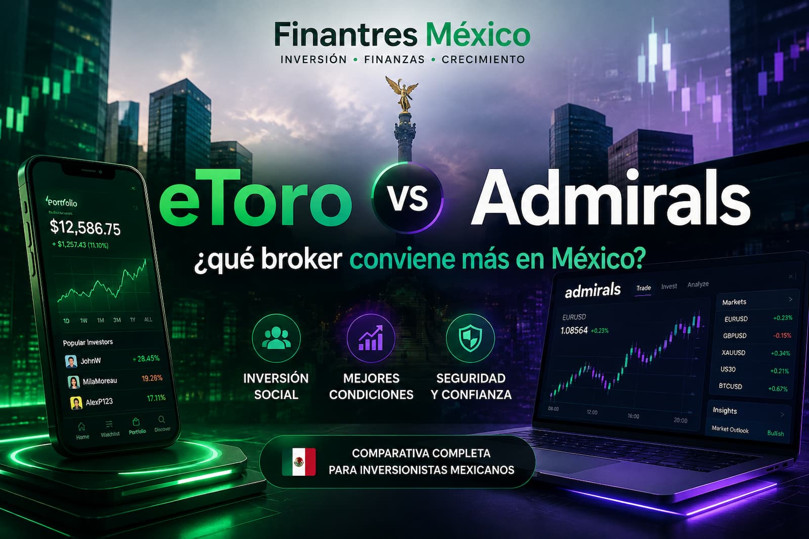 eToro vs Admirals ¿qué broker conviene más en México