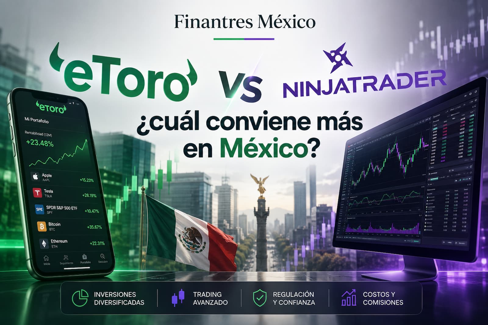 eToro vs NinjaTrader ¿cuál conviene más en México