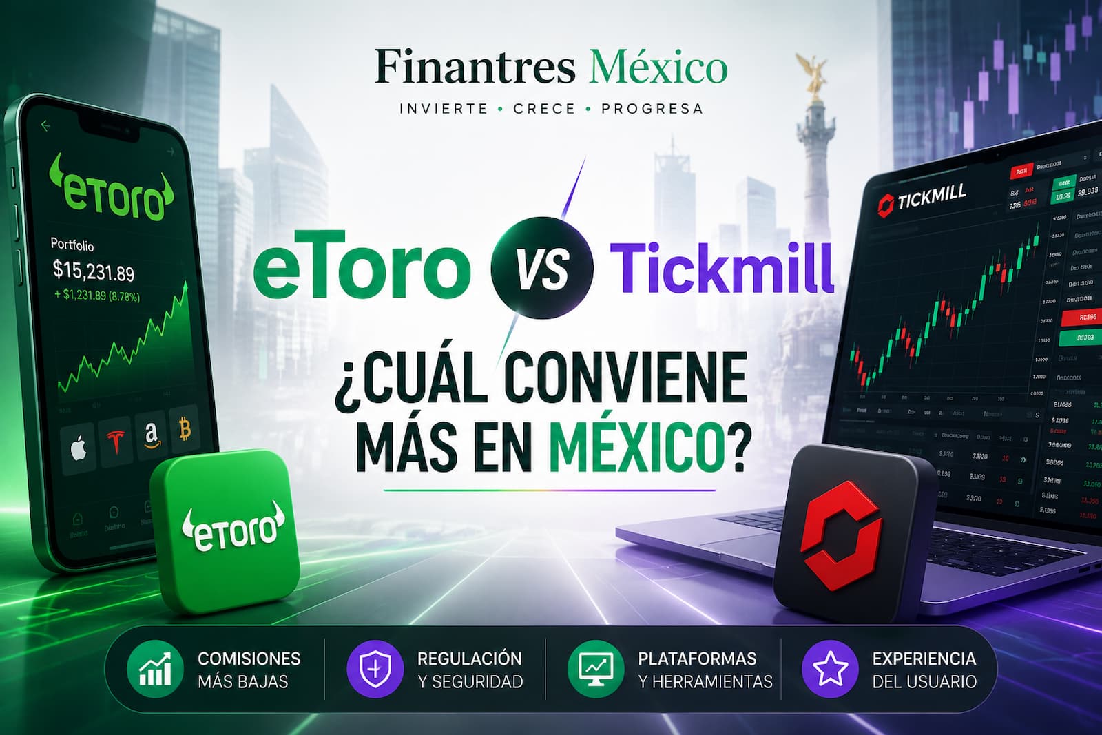 eToro vs Tickmill ¿cuál conviene más en México