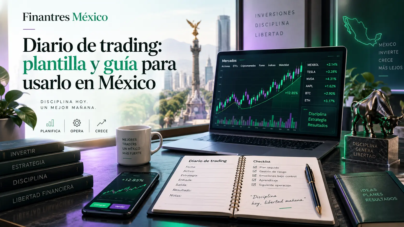 Diario de trading plantilla y guía para usarlo en México